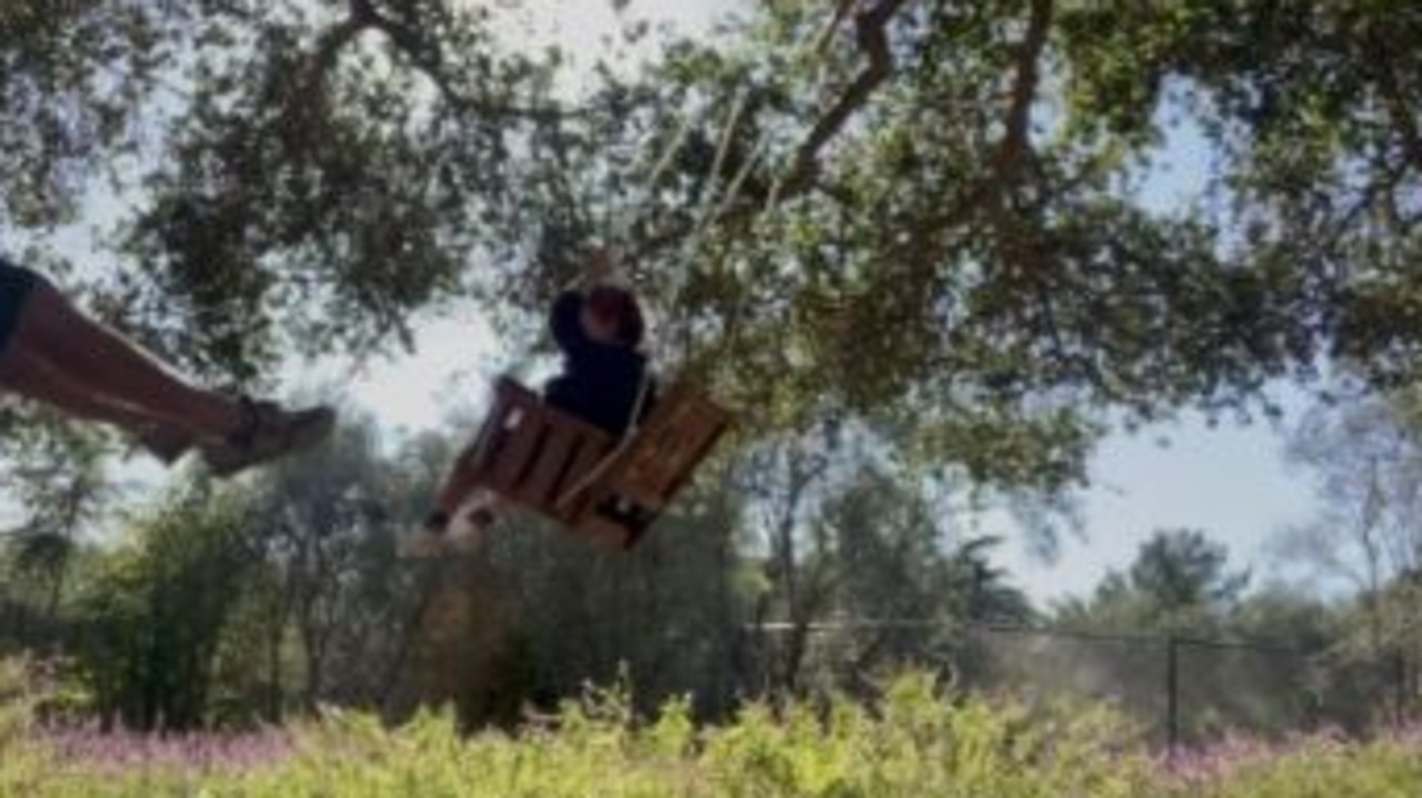 Harry shares new footage of Archie playing on a swing. Picture: Apple Tv+