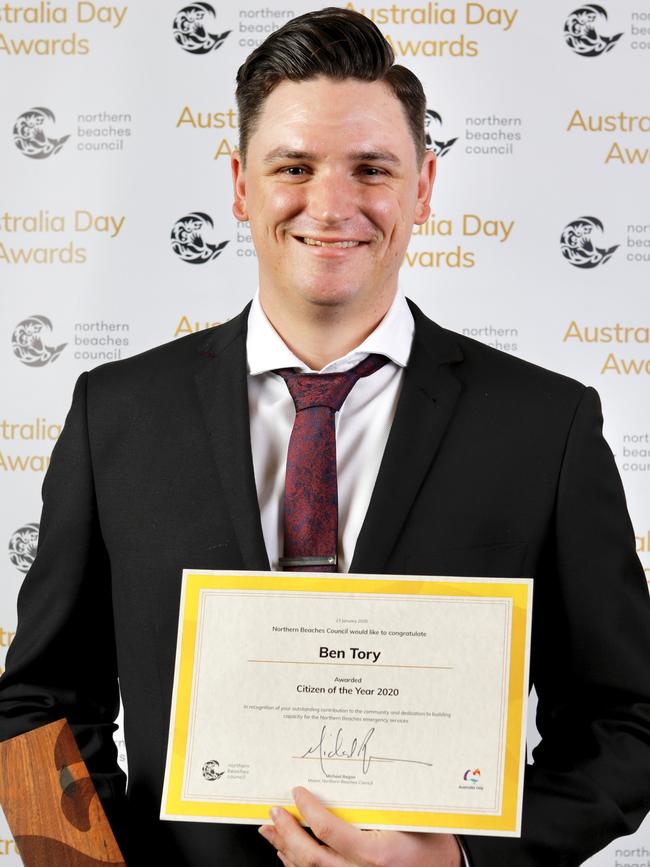 Northern Beaches Council's citizen of the year, Ben Tory. Picture: supplied