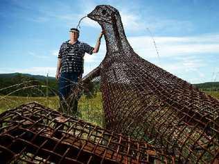 STUCK IN THE MIDDLE: Artist Keith Cameron, pictured at his South Tabulam property. Picture: Patrick Gorbunovs