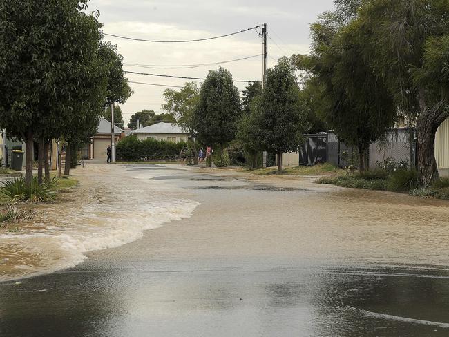 Driveways, footpaths and roads flooded in Campbelltown. Picture: Bianca De Marchi