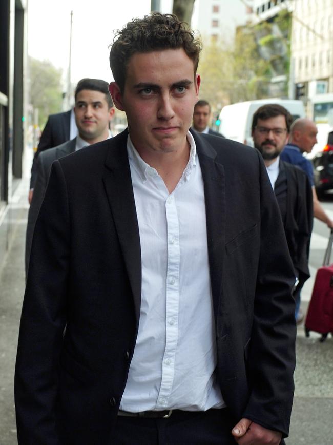 Matt Kaplan leaving the Federal Court. Picture: Luis Enrique Ascui