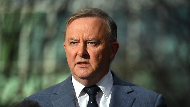 Opposition leader Anthony Albanese says the government has promised to bring forward the Inland Rail for seven years. Picture: AAP Image/Mick Tsikas