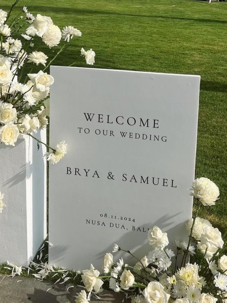 Sam and Brya Powell-Pepper’s nuptials. Picture: Supplied