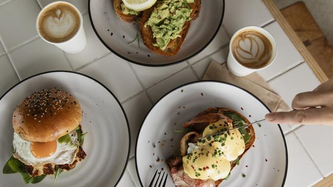 Food and coffee at Funnybone Coffee.