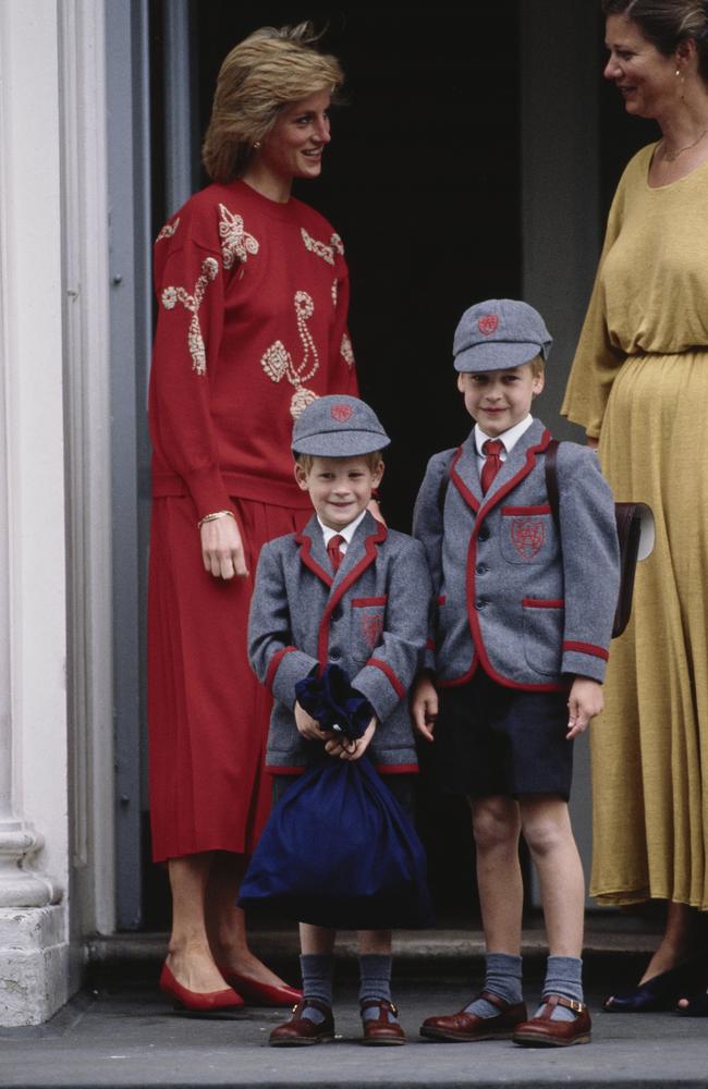 The late Diana, Princess of Wales, with her sons Prince Harry and Prince William as kids. Picture: Getty Images