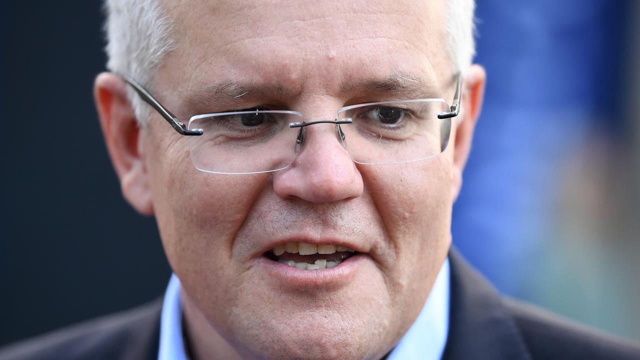 Prime Minister Scott Morrison on Sunday morning after winning the election. Picture: AAP