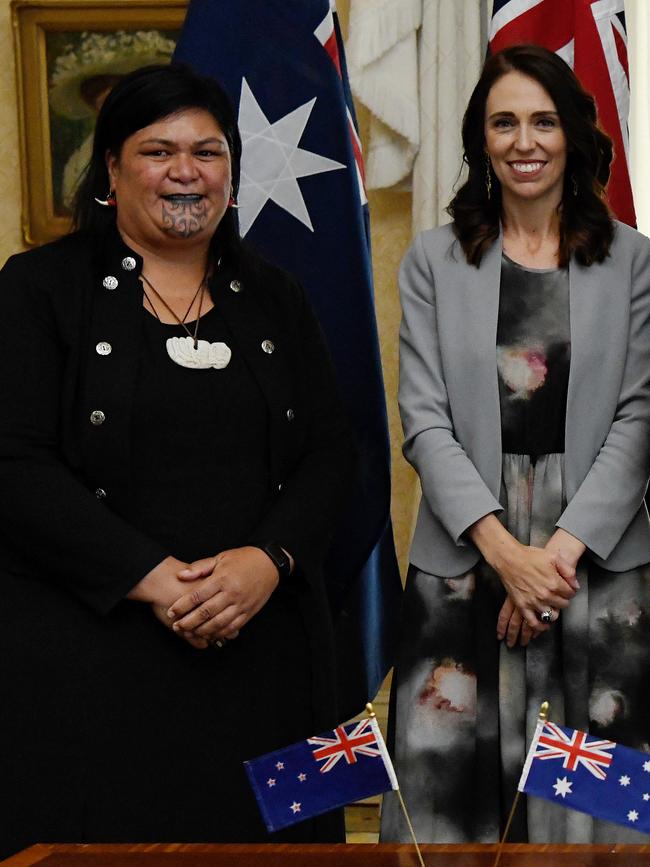 NZ Minister of Maori Development and Local Government Nanaia Mahuta with PM Jacinda Ardern. Picture: AAP.