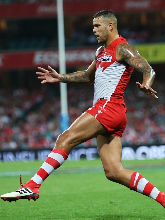 Lance Franklin in action for Sydney. Picture: Phil Hillyard