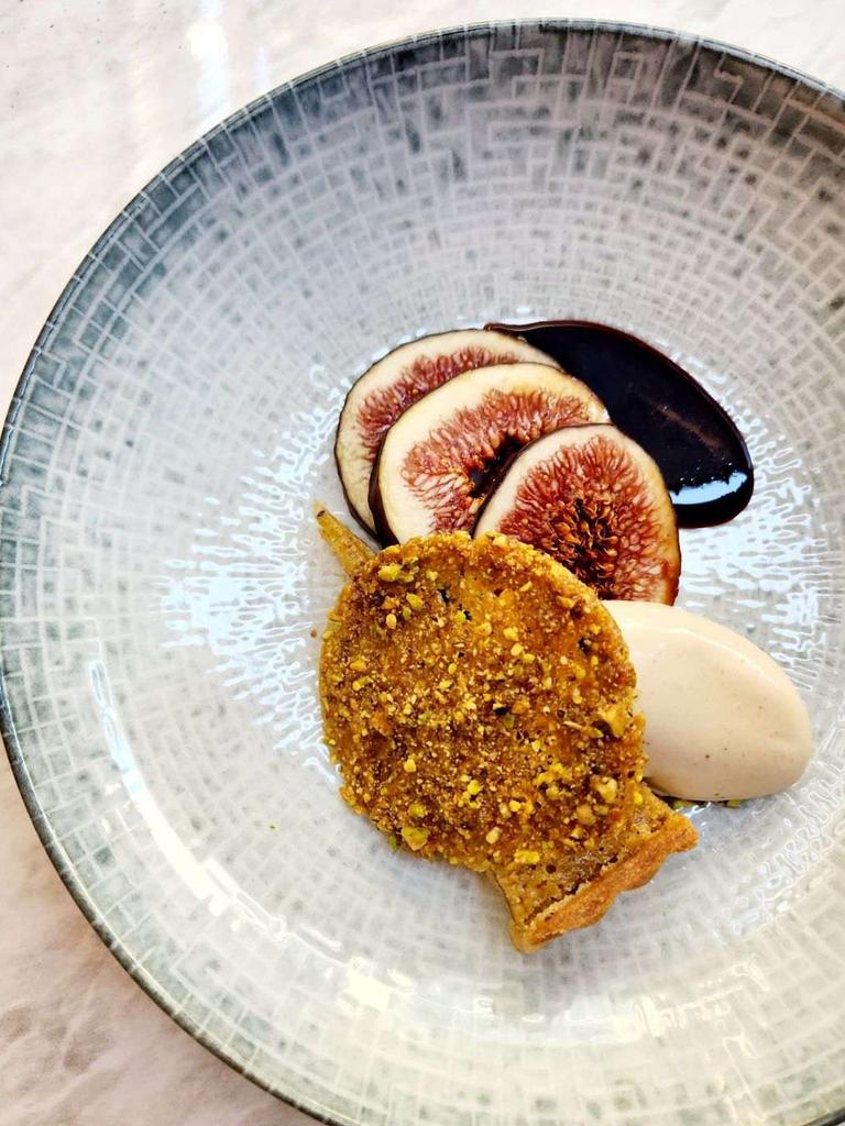 Temperance’s Local fig, dried fig ice-cream, pistachio. Picture: Supplied