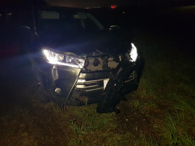 Speed camera car rammed Craigieburn Rd East, Wollert. June 13 2022. Picture: Victoria Police