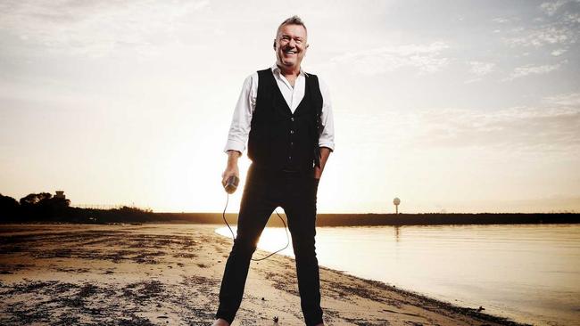 Aussie rock icon Jimmy Barnes pictured on the water early morning at Botany Bay. Picture: Sam Ruttyn