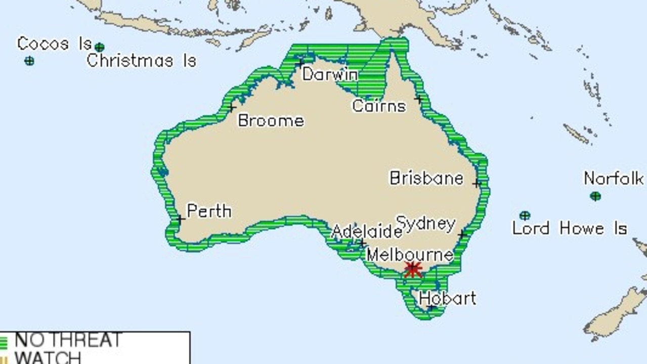 A 2.2 magnitude earthquake has shaken the Mornington Peninsula on Saturday. Picture: Bureau of Meteorology.