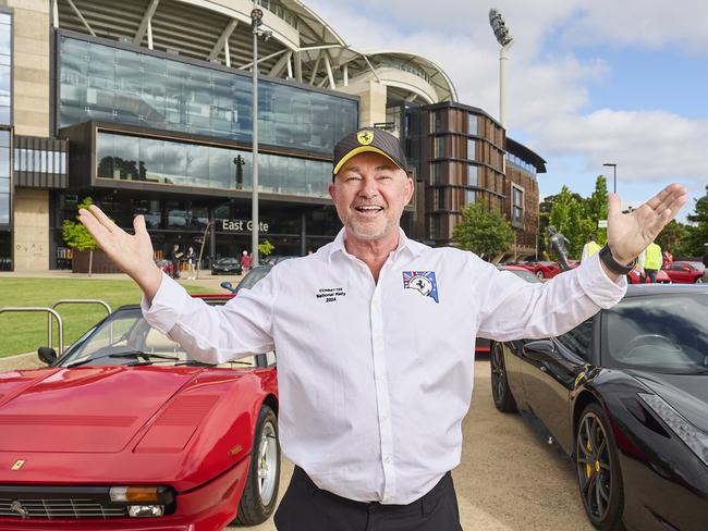 SA Ferrari Club President, Merv Davies outside Adelaide Oval, ahead of the Ferrari Club National Rally 2024, Monday, Oct. 28, 2024. Picture: Matt Loxton