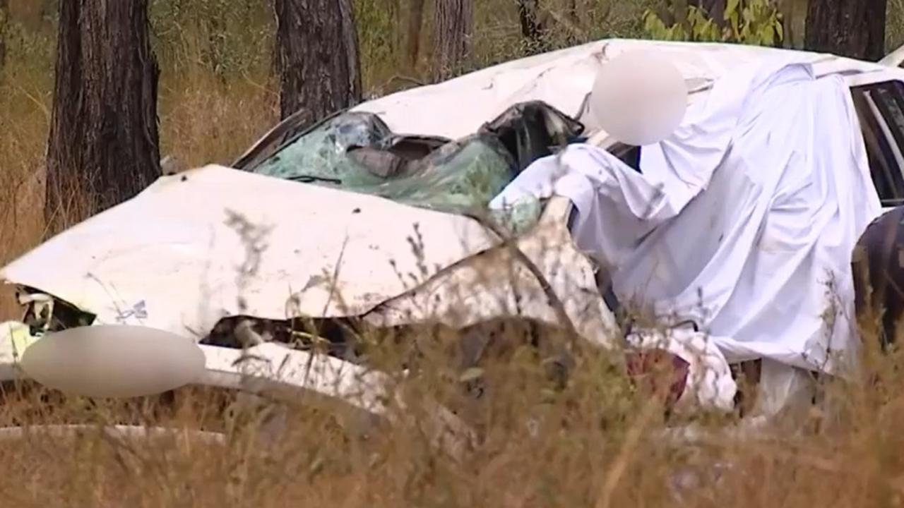 The crash occurred at St Lawrence on July 3 and was the first of three fatal and two serious crashes across Mackay and Whitsundays in 10 days. Picture: 7News Mackay