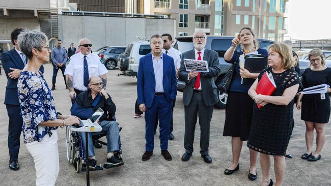 Perre at the top of a multistorey carpark where he allegedly stood after the bombing in 1994. Picture: NCA NewsWire / Brenton Edwards