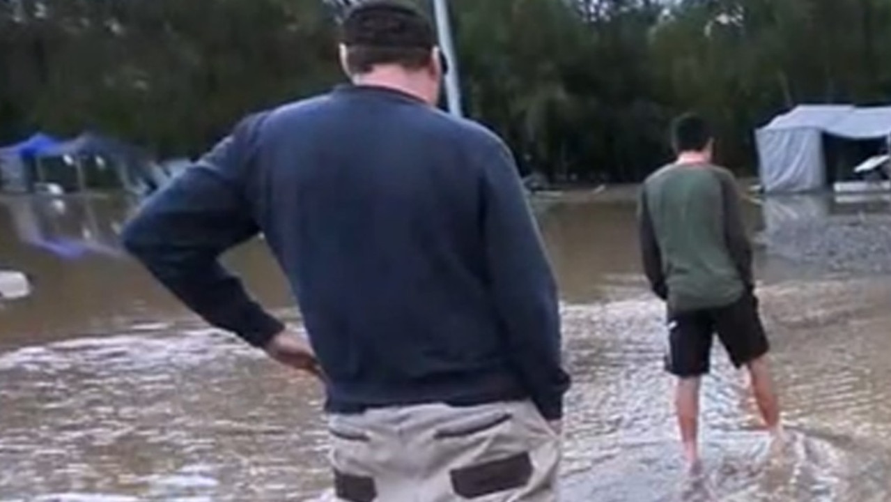 The Big 4 campsite at Helensvale was flooded overnight. Picture: 9 News