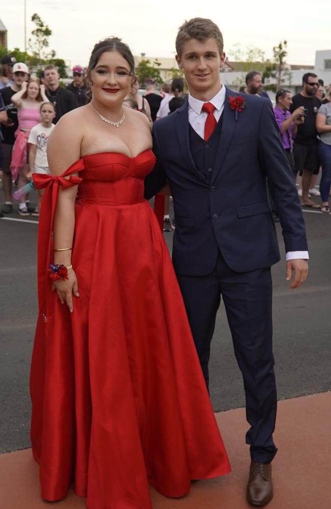 Faith Ramsay and Lachlan Ponder arriving at the 2023 Kingaroy State High School formal.