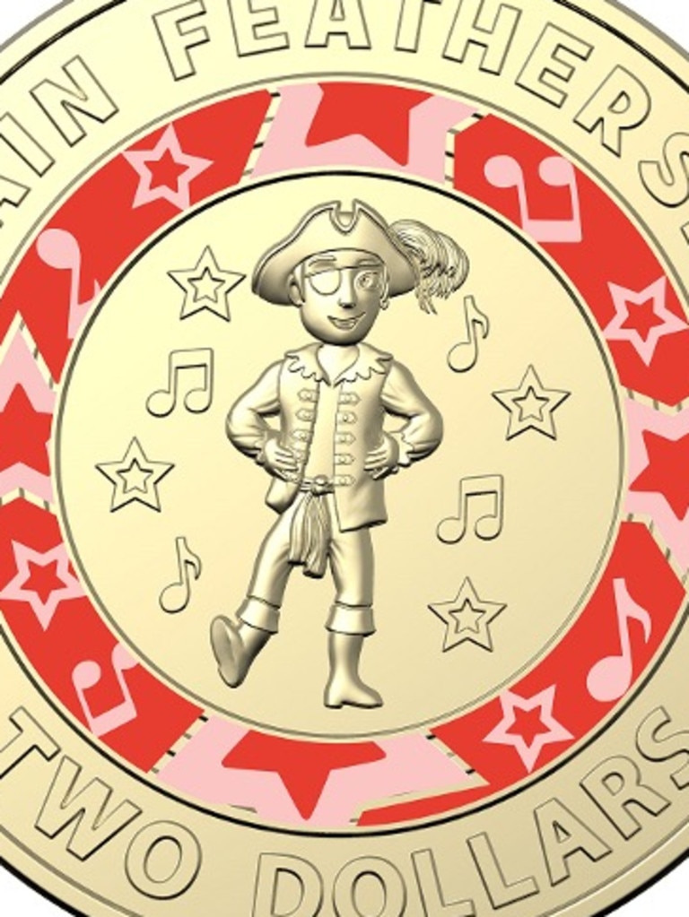 Captain Feathersword on a coin.