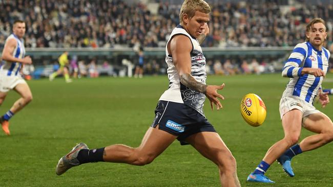 Quinton Narkle could only manage eight games with the Cats in their premiership season.