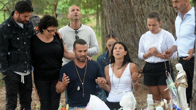 Danny and Leila Abdallah visit their children's memorial in Oatlands. Photo Jeremy Piper