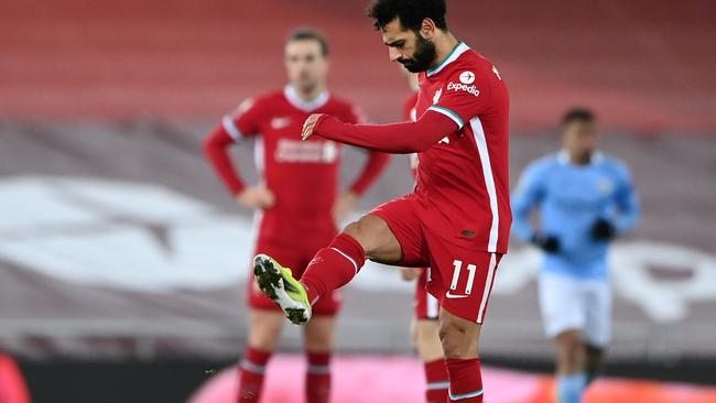 Mohamed Salah of Liverpool looks dejected. Getty.