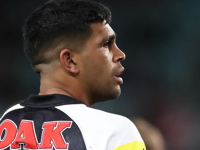 Penrith's Tyrone Peachey is sent to the sin bin during the Sydney Roosters v Penrith Panthers NRL match at Allianz Stadium, Sydney. Picture: Brett Costello