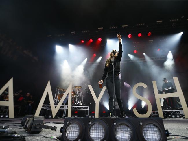 Falls Festival Day 3 at Marion Bay, New Years Eve. Amy Shark performs to a packed audience. PICTURE: MATT THOMPSON
