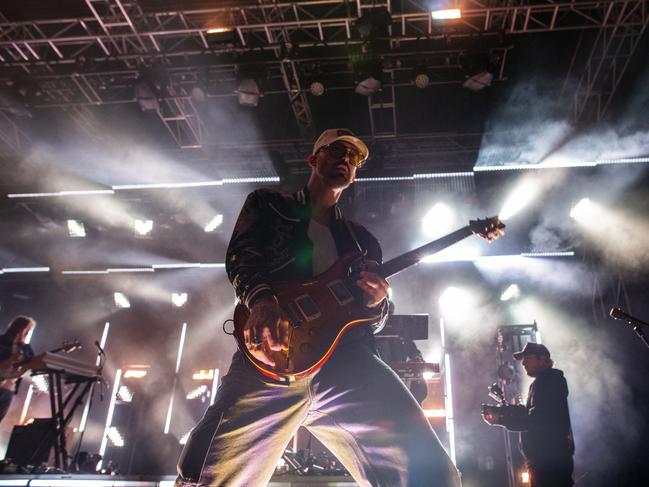 US singer Teddy Swims performs at Riverstage. Picture: Grace Kessels