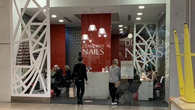 Nail salons and hairdressers were busy with several people waiting for appointments at Chadstone. Picture: Suzan Delibasic