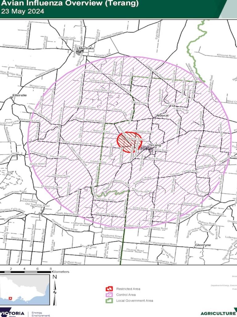 The second case was detected on a farm in Terang. Picture: Agriculture Victoria