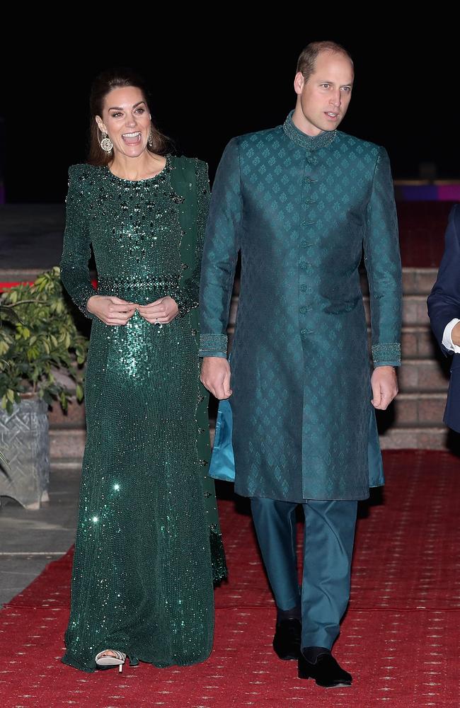 The royal couple were looking resplendent in emerald green without the kids. Picture: Chris Jackson/Getty Images.