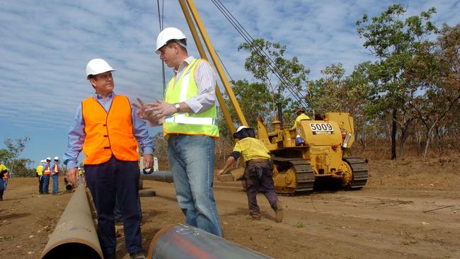 Current APA chief Mick McCormack inspecting the laying of the 285km Bonaparte gas pipeline in the Northern Territory in 2008.