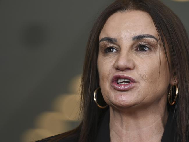 CANBERRA, AUSTRALIA, NewsWire Photos. JUNE 20, 2023: Senator Jacqui Lambie and Lawyer Glenn Kolomeitz hold a press conference at Parliament House in Canberra. Picture: NCA NewsWire / Martin Ollman