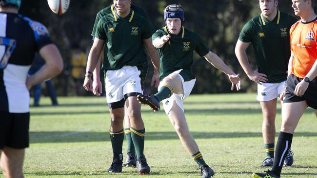 Gus Godwin playing rugby. He will also spearhead the Villa bowling attack. (Image Sarah Marshall)