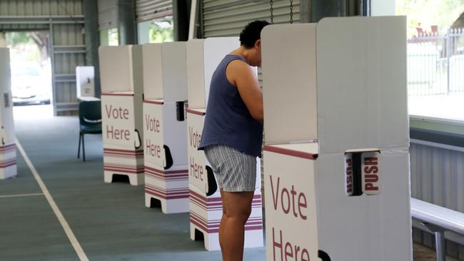 Voting at Edge Hill State School. PICTURE: STEWART McLEAN