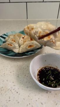 The dumpling maker in action