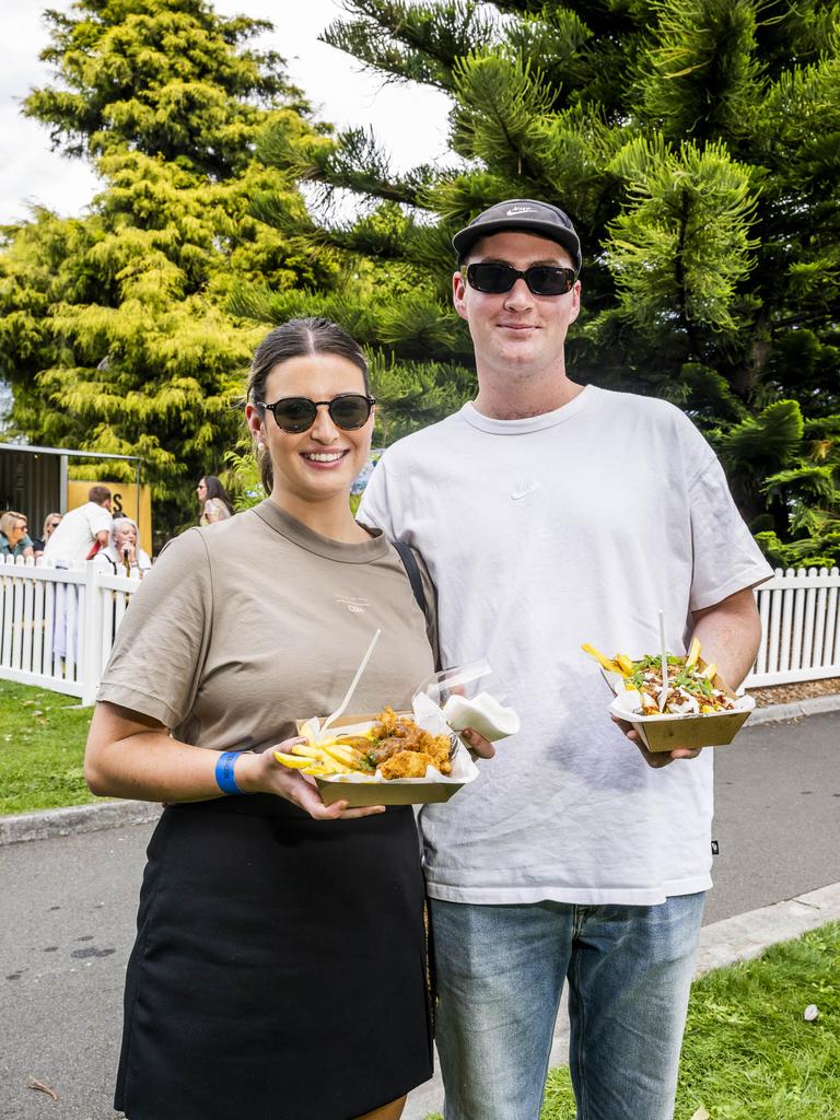 Meg Baker and Josh Mayne. TAS Wine Festival. Picture: Caroline Tan