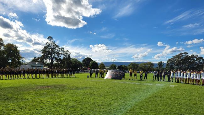 The Anzac Day ceremony at Whittlesea Showgrounds. Picture: Ben Higgins