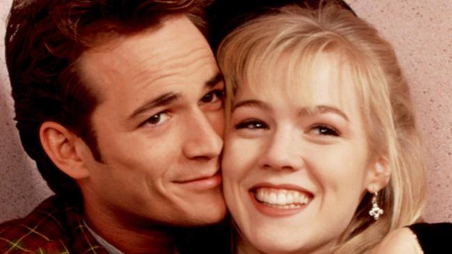 Luke Perry with his Beverly Hills 90210 co-star Jennie Garth.