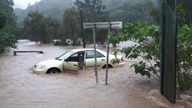 The car on the Causeway at Clagiraba Road. Picture: Christian Harvey