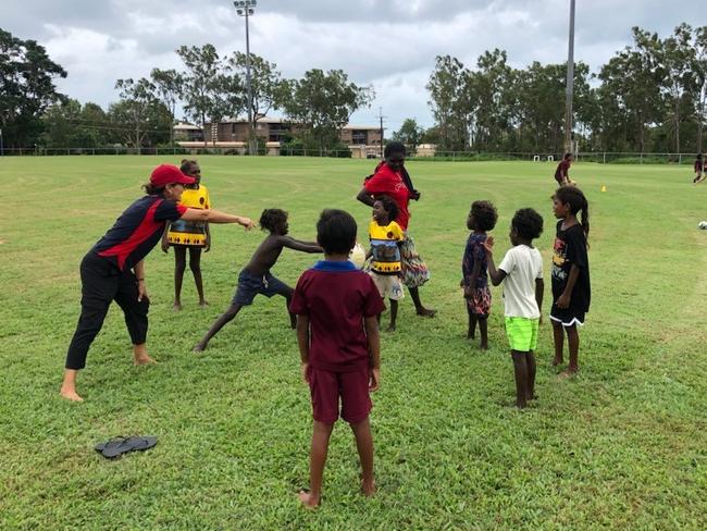 Deadly Rugby is committed to educating young children on the benefits of sport and culture. Picture: Contributed.