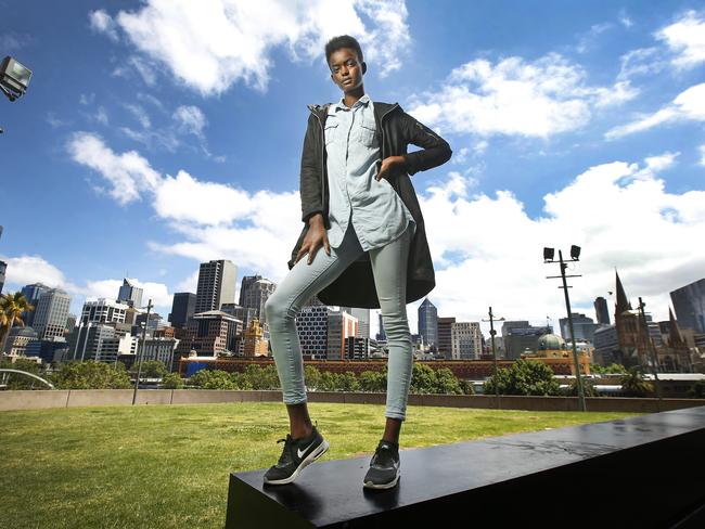 Melbourne model Adau Mornyang has shot a global campaign for Sephora. Picture: David Caird