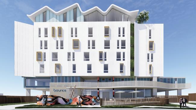 Artist impression of the Bounce backpackers complex approved for a site in Budds Beach. Picture: Supplied