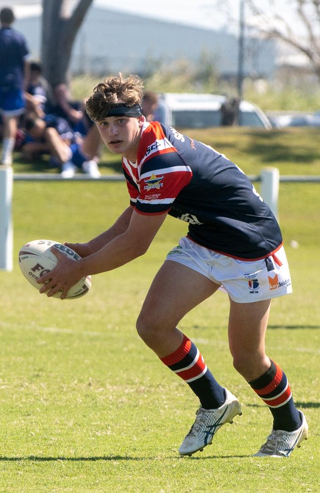 Xavier Kerrisk at the Aaron Payne Cup 2023 Saint Patrick's College versus Ignatius Park College at Leprechaun Park Mackay Tuesday 30 May 2023 Picture: Michaela Harlow