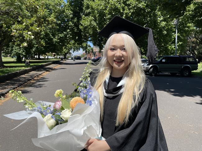 Chaneuy Wang graduated with a Bachelor of Economics at the 2024 University of Melbourne graduations. Picture: Himangi Singh