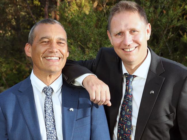 2019 AUSTRALIAN of the YEAR AWARDS RECEPTION AT GOVERNMENT HOUS EIN CANBERRA.L-R: Cave Divers Craig Challen and Dr Richard Harris.Picture: Gary Ramage