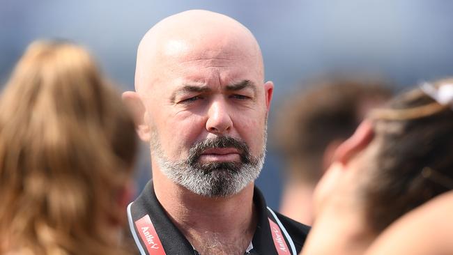 Blues AFLW coach Daniel Harford only wants players who want to be at Ikon Park. Pic: Getty Images