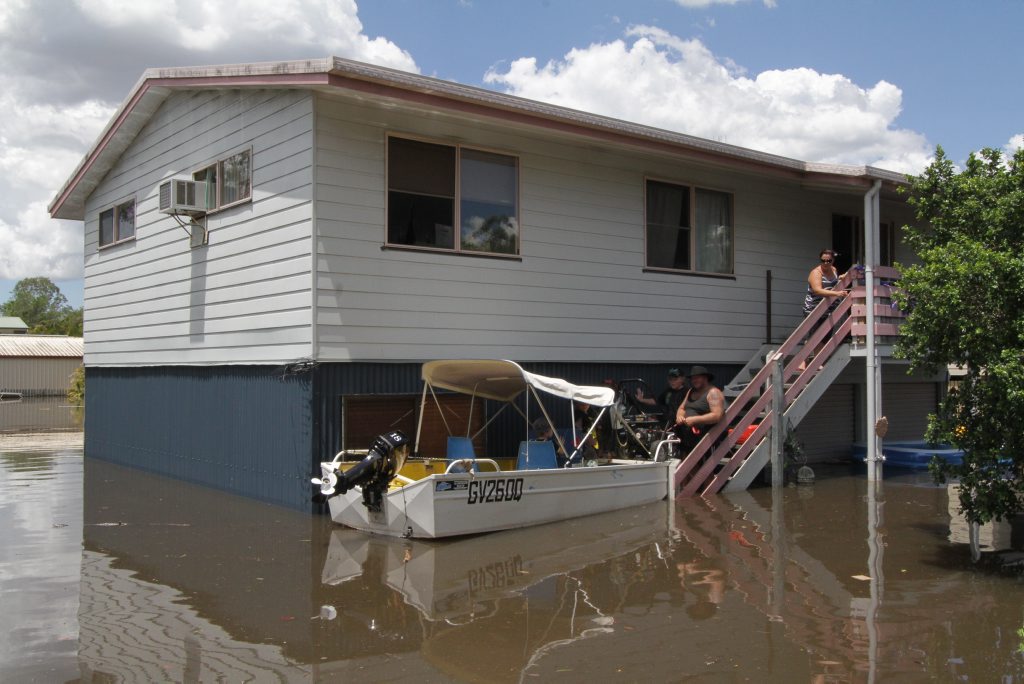 The Braid family of Eatonvale Road Tinana are cut off and waiting for the waters to recede. Robyne Cuerel/ Fraser Coast Chronicle. Picture: Robyne Cuerel