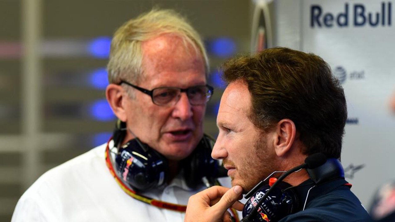 Helmut Marko (left) has revealed he occasionally disagrees with Red Bull team principal Christian Horner (right) over driver signings. (Photo by Lars Baron/Getty Images)