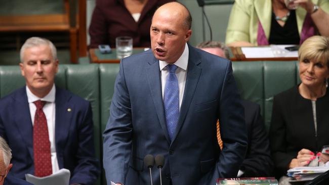 Home Affairs Minister Peter Dutton in Question Time. Picture: Kym Smith.